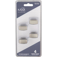 KasaWare 1-1/8 In. Overall Length Satin Nickel Transitional Knob (4-Pack)