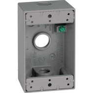Southwire Single Gang 1/2 In. 3-Hole Gray Weatherproof Junction Box