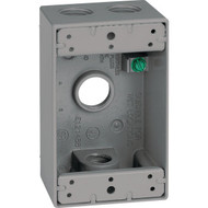 Southwire Single Gang 1/2 In. 4-Hole Gray Weatherproof Junction Box