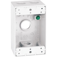Southwire Single Gang 1/2 In. 4-Hole White Weatherproof Junction Box