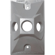 Southwire Single Gang Weatherproof 3-Hole Gray Rectangular Cover