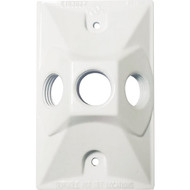 Southwire Single Gang Weatherproof 3-Hole White Rectangular Cover