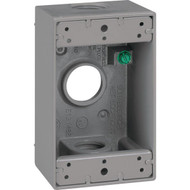 Southwire Single Gang 3/4 In. 3-Hole Gray Weatherproof Junction Box