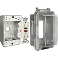 Southwire 14-In-1 Clear Non-Metallic Vertical/Horizontal Weatherproof While In-Use GFCI Kit