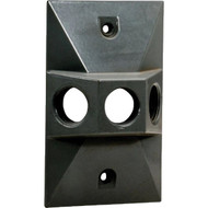 Southwire Single Gang Weatherproof 3-Hole Bronze Rectangular Cover