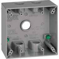 Southwire Dual Gang 1/2 In. 5-Hole Gray Weatherproof Junction Box