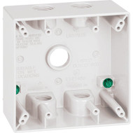 Southwire Dual Gang 1/2 In. 5-Hole White Weatherproof Junction Box