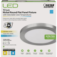 Feit Electric Edge-Lit 13 In. Nickel Round 4-Way LED Flush Mount Light