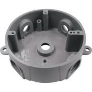 Southwire Round 1/2 In.  3/4 In. 5-Hole Gray Weatherproof PVC Junction Box