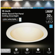 Feit Electric Edge-Lit 15 In. White Round 6-Way LED Flush Mount Light