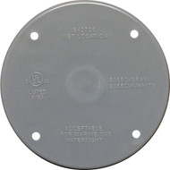 Southwire Gray Round Non-Metallic Round Weatherproof Blank Cover