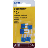 Bussmann 15A 32V ATR Non Indicating Blade Fuse  Blue (5-Pack)