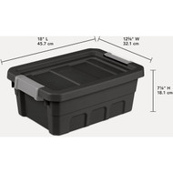Sterilite 4 Gal./15L Black Stacker Storage Tote