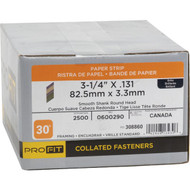 Pro-Fit 3-1/4 In. x 0.131 In. 30 Degree Paper Tape Smooth Shank Round Head Brite Framing Stick Nails (2500 Ct.)