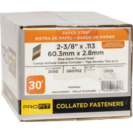 Pro-Fit 2-3/8 In. x 0.113 In. 30 Degree Paper Tape Ring Shank Clipped Head Hot Dipped Galvanized Framing Stick Nails (2000 Ct.)