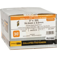 Pro-Fit 3 In. x 0.120 In. 30 Degree Paper Tape Smooth Shank Round Head Hot Dipped Galvanized Framing Stick Nails (2500 Ct.)