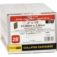 Pro-Fit 2 In. x 0.113 In. 28 Degree Wire Strip Smooth Shank Round Head Brite Framing Stick Nails (2000 Ct.)