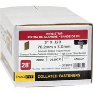 Pro-Fit 3 In. x 0.120 In. 28 Degree Wire Strip Smooth Shank Round Head Brite Framing Stick Nails (2000 Ct.)