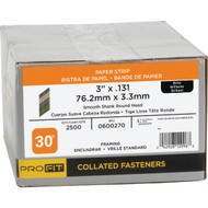Pro-Fit 3 In. x 0.131 In. 30 Degree Paper Tape Smooth Shank Round Head Brite Framing Stick Nails (2500 Ct.)