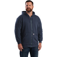 Berne Heritage Large Navy Thermal-Lined Full-Zip Hooded Sweatshirt