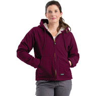 Berne Women's Small Plum Sherpa-Lined Softstone Duck Hooded Jacket