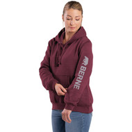 Berne Medium Cabernet Women's Signature Sleeve Pullover Hooded Sweatshirt