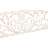Outdoor Expressions 50 In. White Steel Bench with Scroll Design