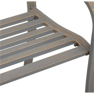 Outdoor Expressions 50 In. Gray Steel Bench with Scroll Design