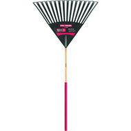 Truper Tru Tough 30 In Poly Head 48 In. Wood Handle Clog-Resistant Leaf Rake