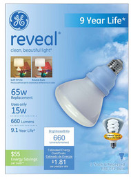 Ge 15w R30 Reveal Bulb