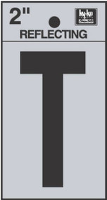 2" Blk Refl Letter T