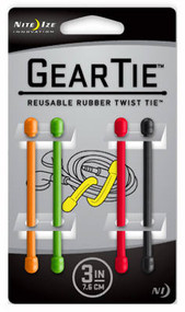 4pk 3" Gear Tie Asstd
