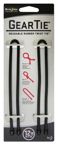 2pk 12" Blk Gear Tie