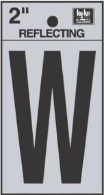 2" Blk Refl Letter W