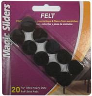 20pk 3/4" Brn Felt Pad