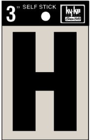 3" Blk Adhes Letter H