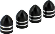 4pk Blk Alu Valve Cap