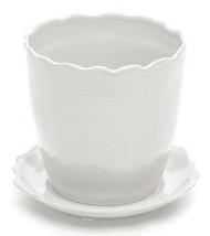 3.9" Wht Planter/saucer