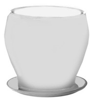 6.5" Wht Rnd Planter
