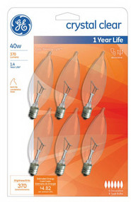 Ge 6pk 40w Candle Bulb