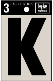 3" Blk Adhes Letter K
