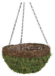 14"grn Moss/wick Basket