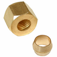 1/4" Brs Cmp Nut/sleeve