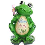18" Solar Frog Statuary