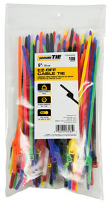 100pk 6" Blk Ld Ez Tie