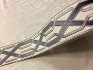 Cream, Silver & Taupe 3.75 Inch Woven Suede Embroidery Trim Tape H-179208
