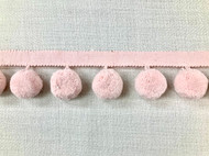 Baby Pink Jumbo Designer Pom Pom Fringe 2.25" Width Trim 24 Handmade Pom Pom's Per Yard 1.25" Diameter per Pom Pom TF-83/18 Upholstery