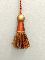3" KEY TASSEL-12/35-12-17        RUST,GOLD & LODEN GREEN