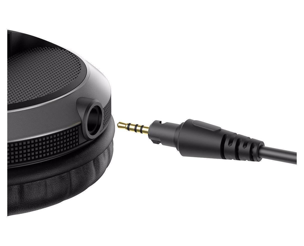 Pioneer HDJX5 OverEar DJ Mixing Monitoring Detachable Cable Headphones (Silver)