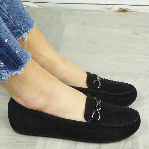 black smart loafers